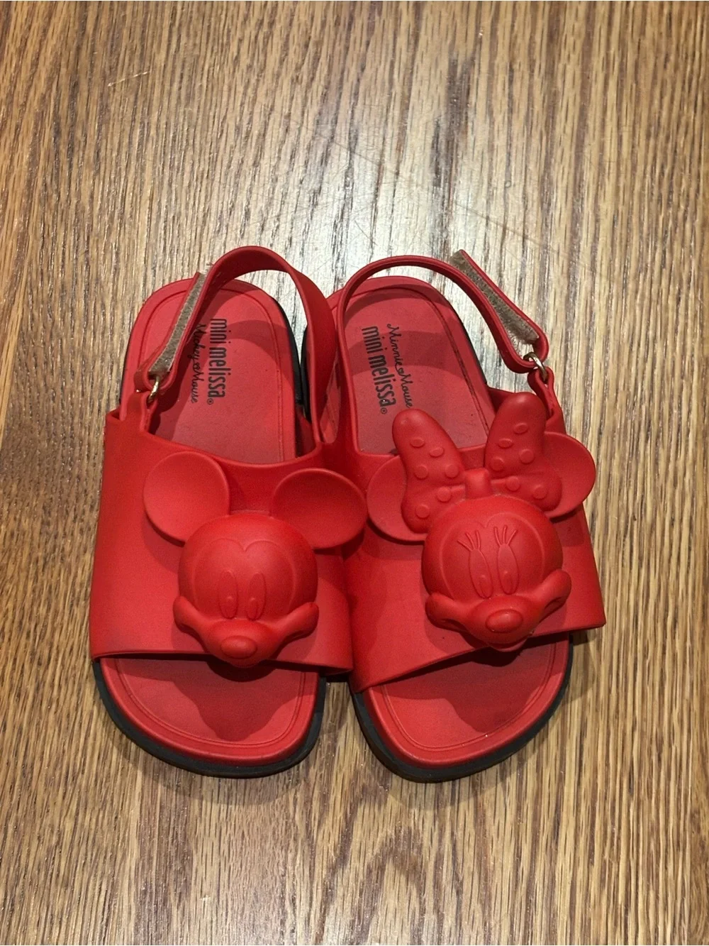 Mini Melissa Red Mickey & Minnie Rubber Slide Sandals